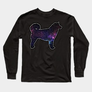 Galaxy Alaskan Malamute Silhouette Long Sleeve T-Shirt